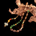 S925 Sterling Silver Gold-Plated Accessories | Agarwood Necklace with Jade and Amber – Vintage Artistic Versatile Jewelry
