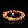 S925 Sterling Silver Plated Gold Qinan Agarwood Bracelet, Handmade Beeswax Amber Red Agate Charm Beaded Bracelet for Women, Collectible Natural Stone Jewelry